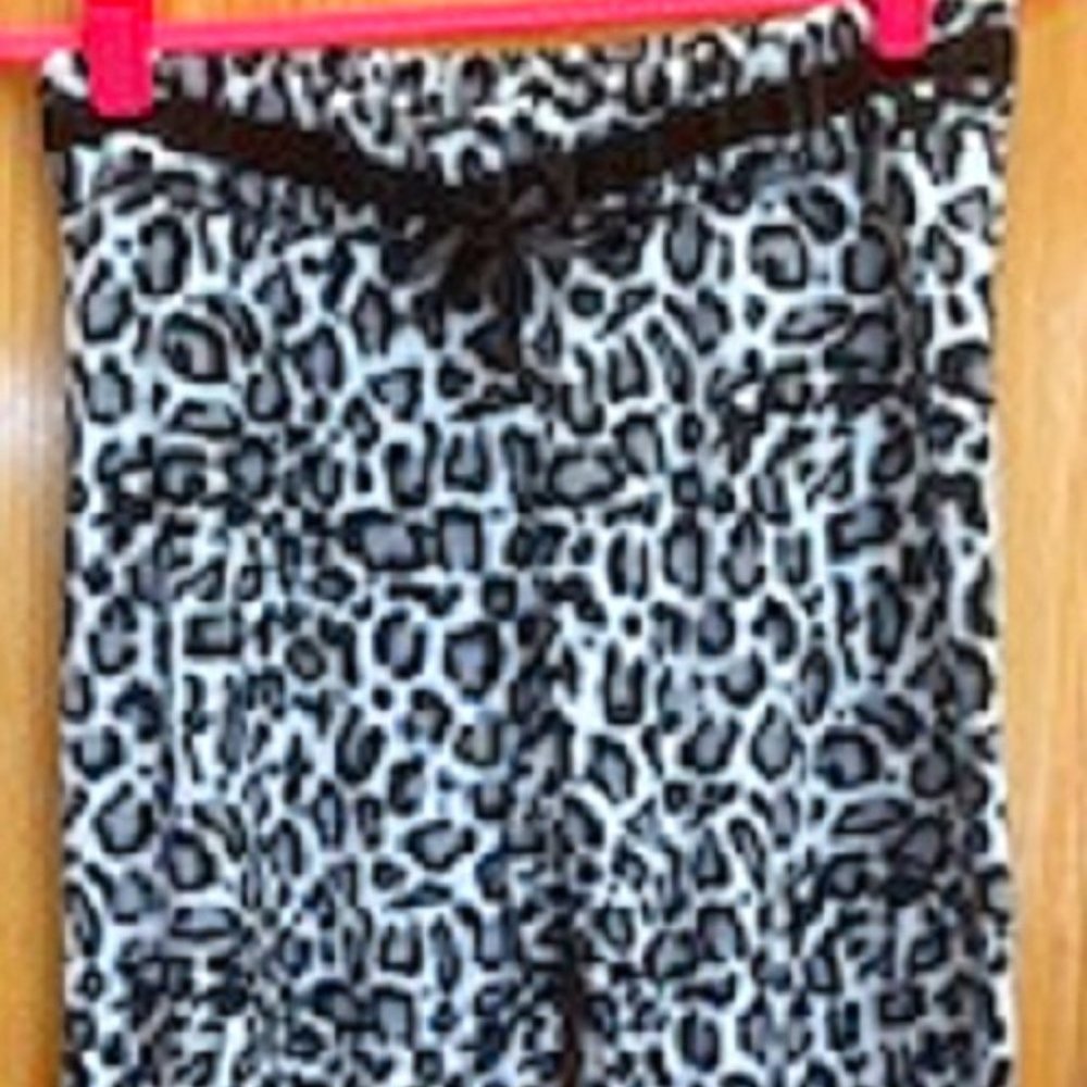Colorado Clothing Animal Print Cheetah Black/White Lounge Fleece Pants Sz:S